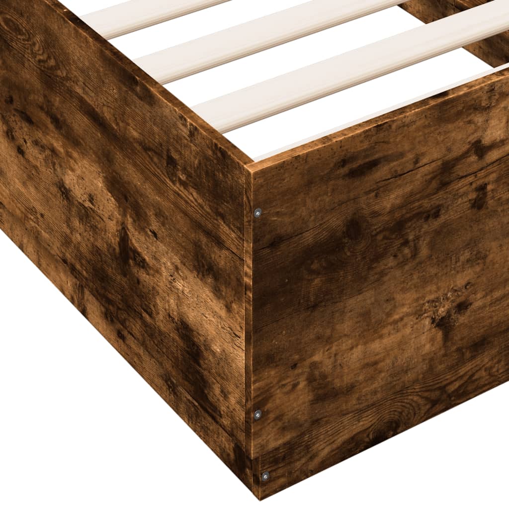 Cadre de lit avec LED sans matelas chêne fumé 90x190 cm - XIOS