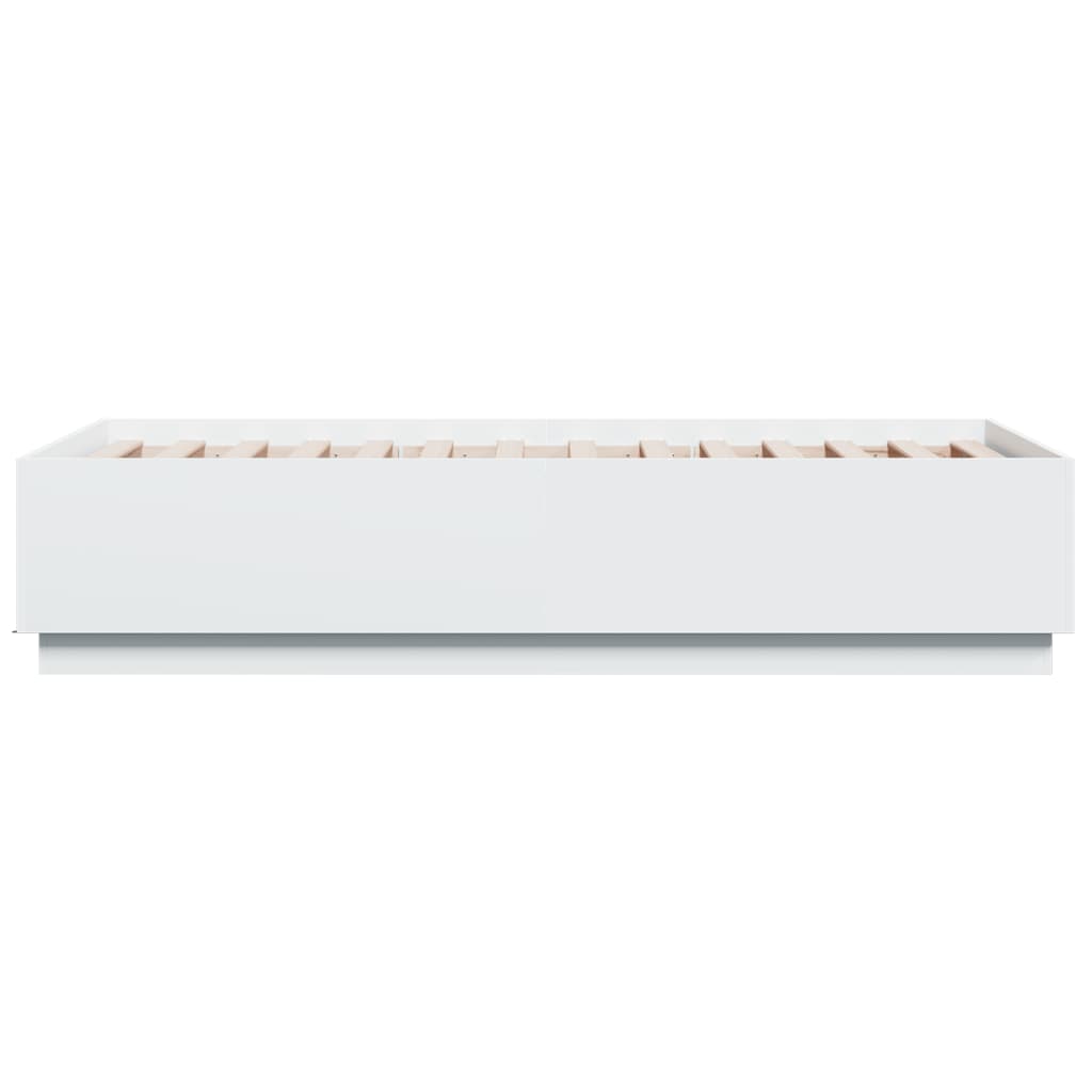 Cadre de lit avec LED sans matelas blanc 75x190 cm - XIOS