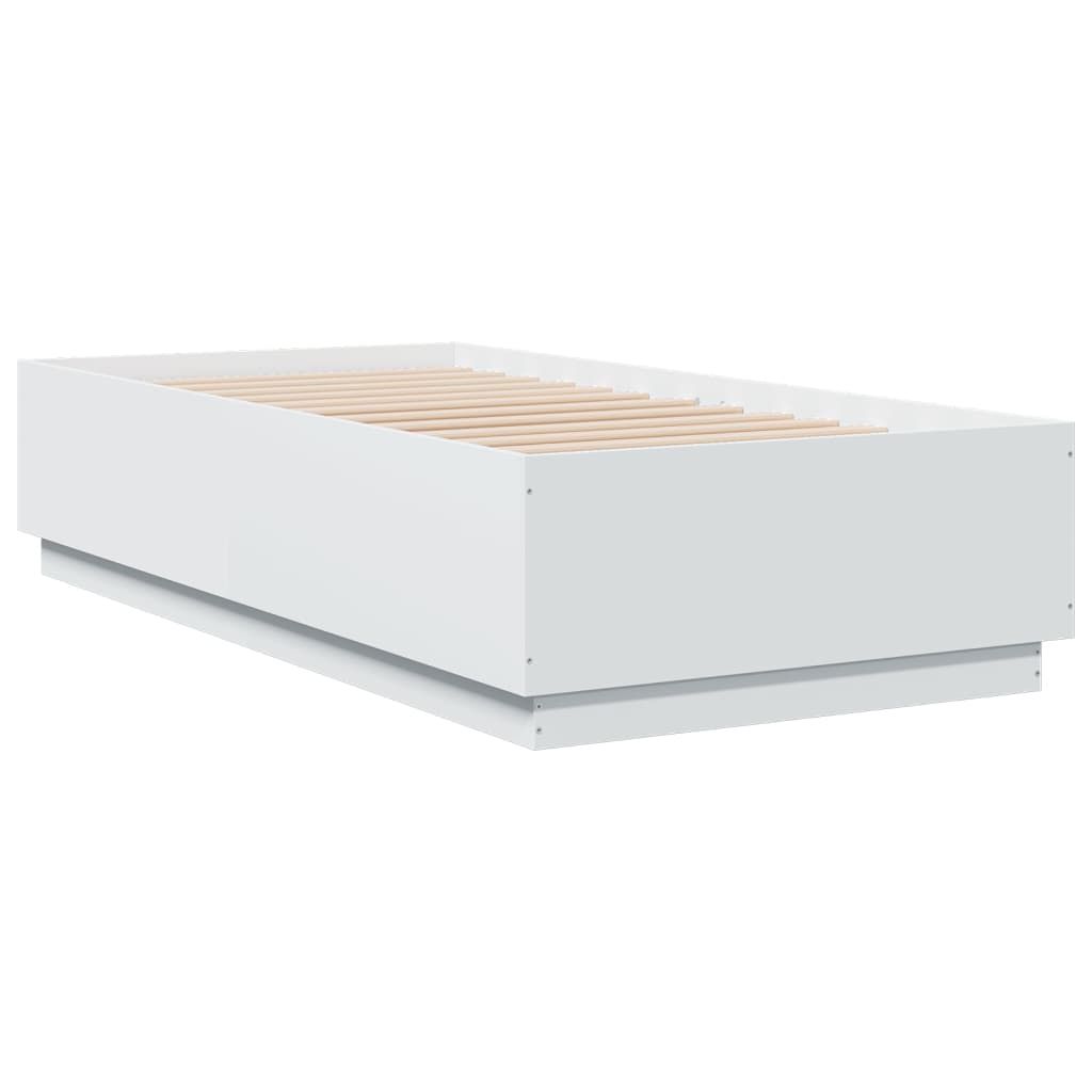 Cadre de lit avec LED sans matelas blanc 75x190 cm - XIOS