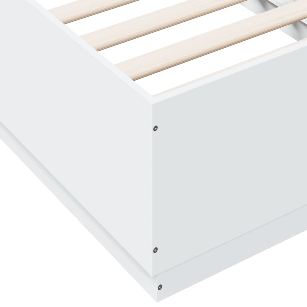 Cadre de lit avec LED sans matelas blanc 75x190 cm - XIOS