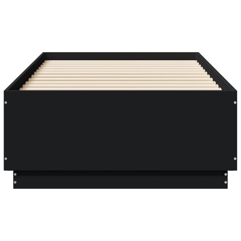 Cadre de lit avec LED sans matelas noir 75x190 cm - XIOS