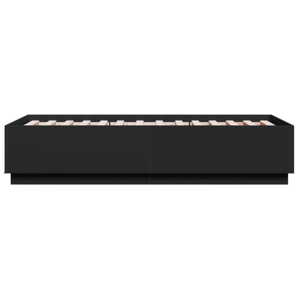 Cadre de lit avec LED sans matelas noir 75x190 cm - XIOS