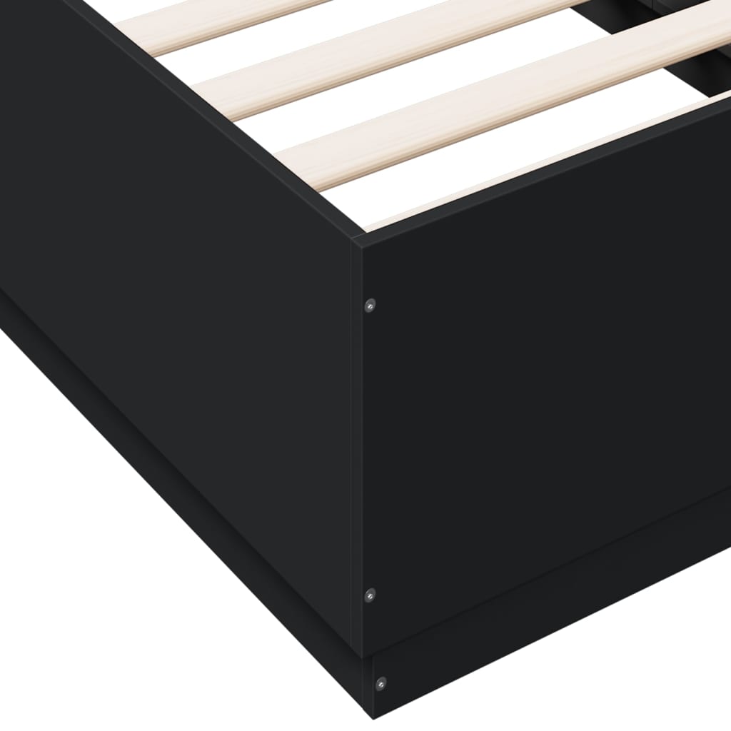 Cadre de lit avec LED sans matelas noir 75x190 cm - XIOS