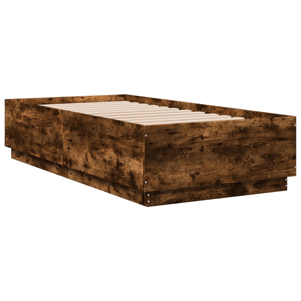 Cadre de lit avec LED sans matelas chêne fumé 75x190 cm - XIOS