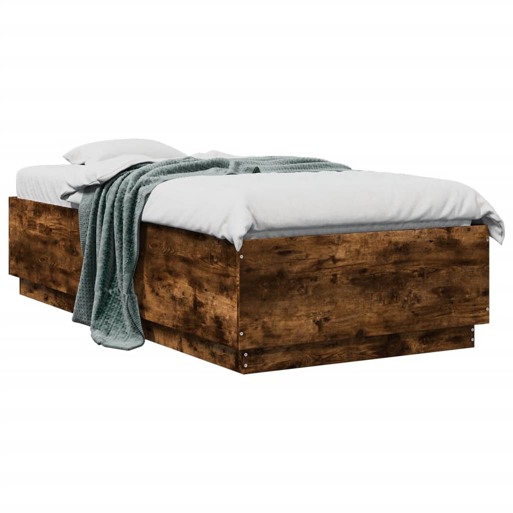 Cadre de lit avec LED sans matelas chêne fumé 75x190 cm - XIOS
