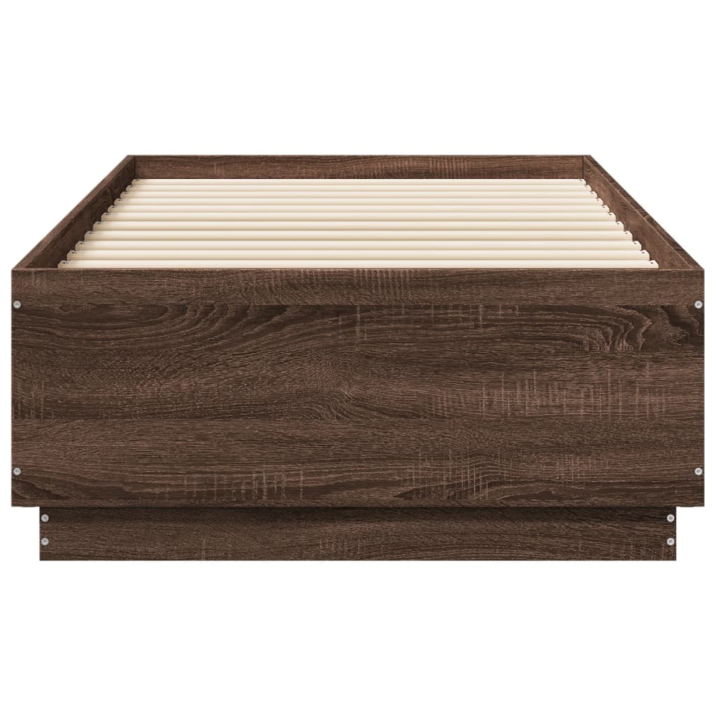 Cadre de lit avec LED sans matelas chêne marron 75x190 cm - XIOS