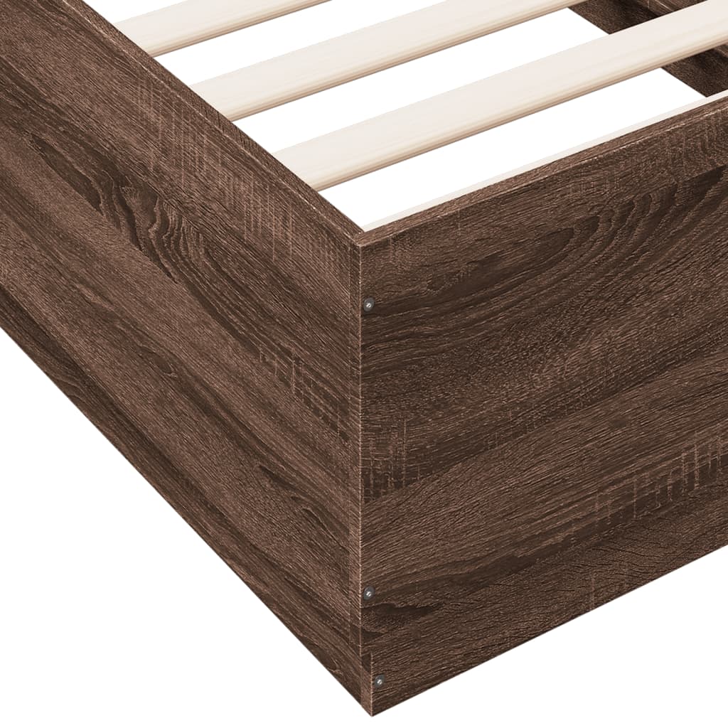 Cadre de lit avec LED sans matelas chêne marron 75x190 cm - XIOS