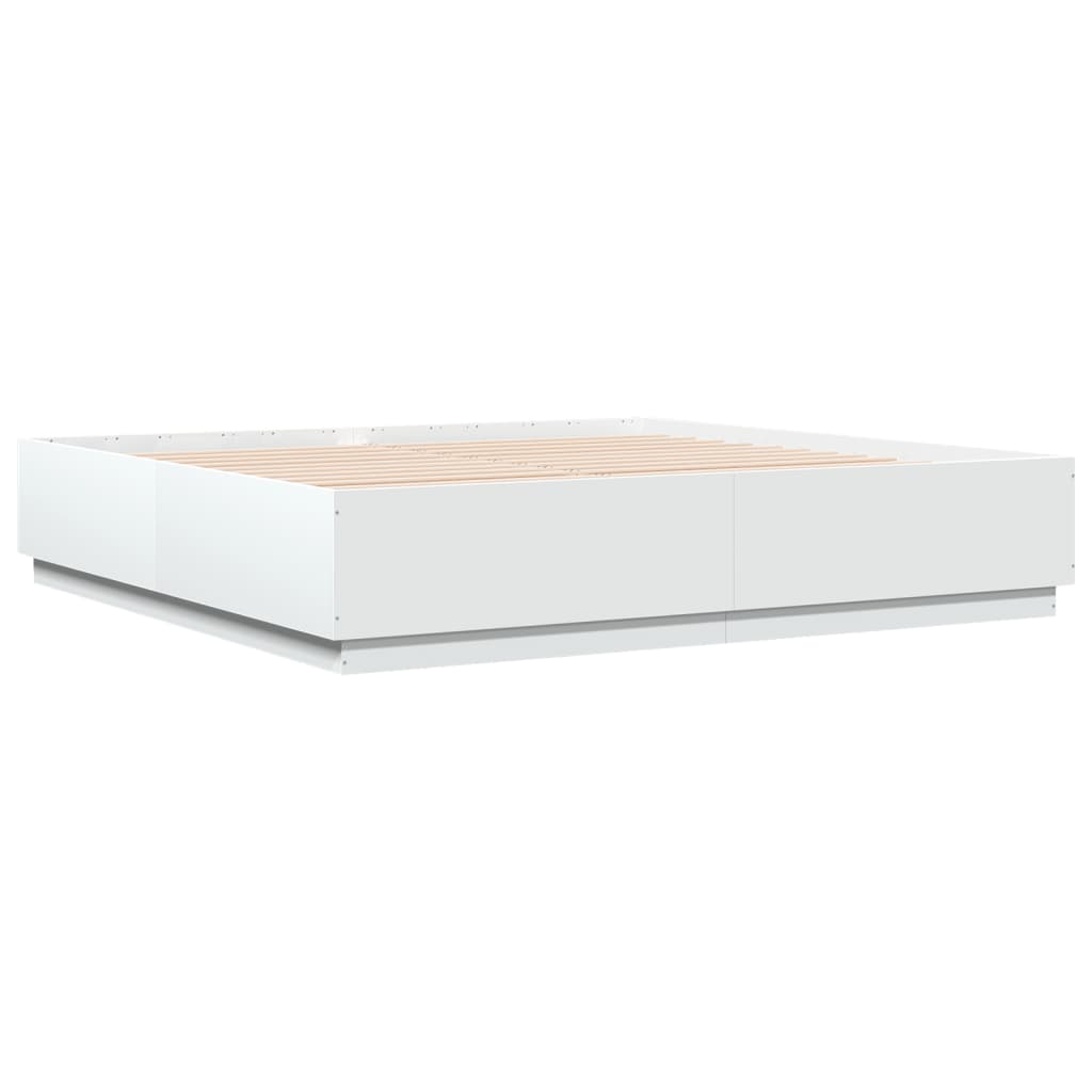 Cadre de lit sans matelas blanc 200x200 cm - XIOS