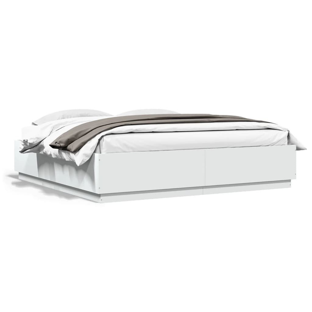 Cadre de lit sans matelas blanc 200x200 cm - XIOS