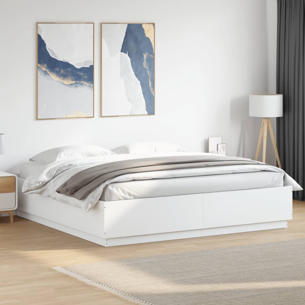 Cadre de lit sans matelas blanc 200x200 cm - XIOS