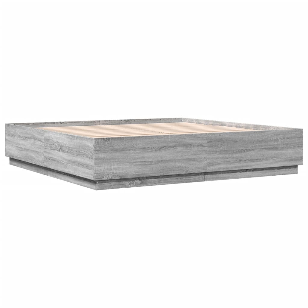 Cadre de lit sans matelas sonoma gris 200x200 cm - XIOS