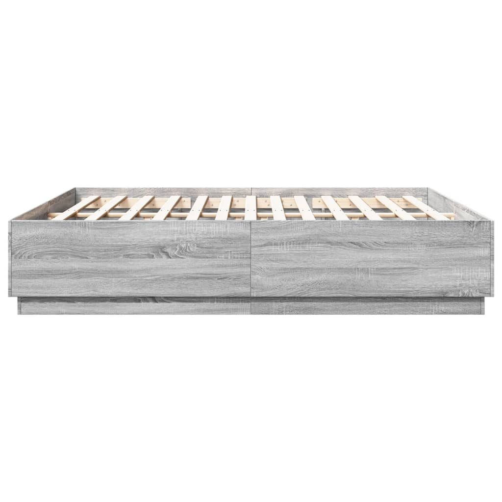 Cadre de lit sans matelas sonoma gris 200x200 cm - XIOS