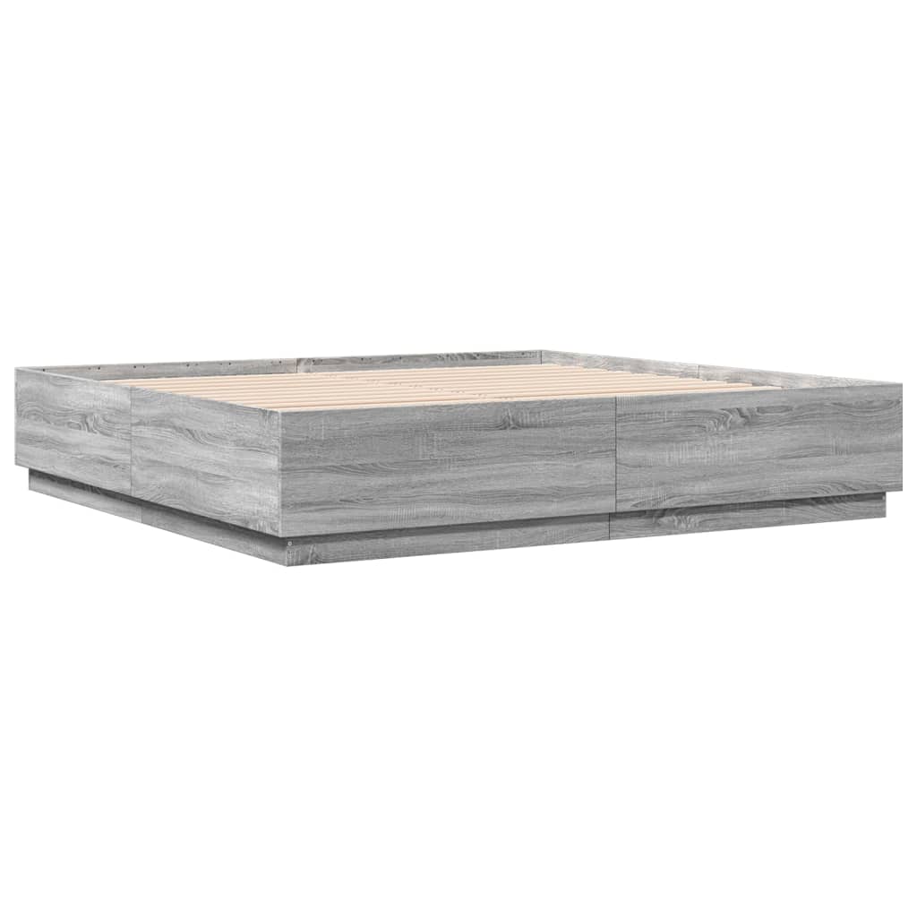 Cadre de lit sans matelas sonoma gris 200x200 cm - XIOS