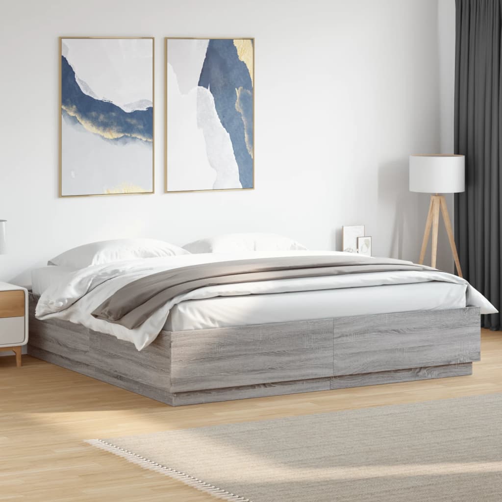 Cadre de lit sans matelas sonoma gris 180x200 cm - XIOS