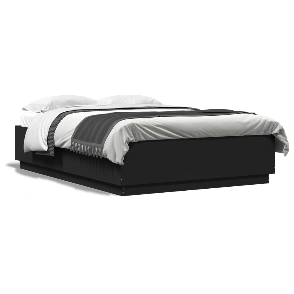 Cadre de lit sans matelas noir 160x200 cm - XIOS