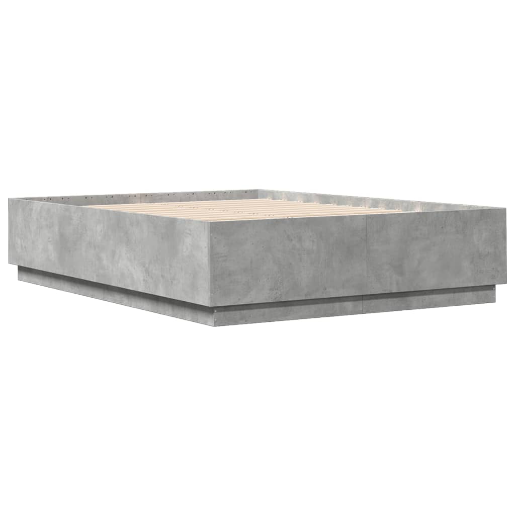 Cadre de lit sans matelas gris béton 160x200 cm - XIOS