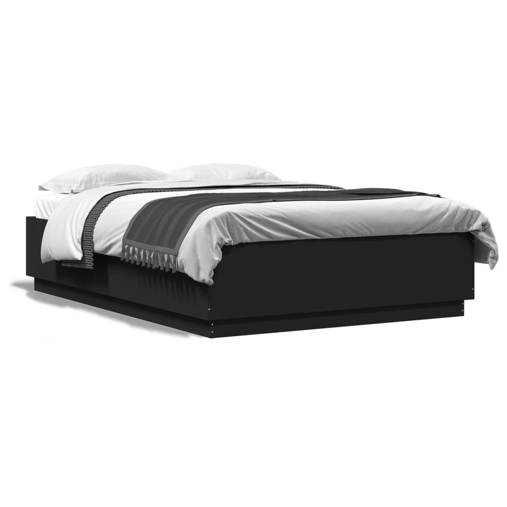 Cadre de lit sans matelas noir 150x200 cm - XIOS
