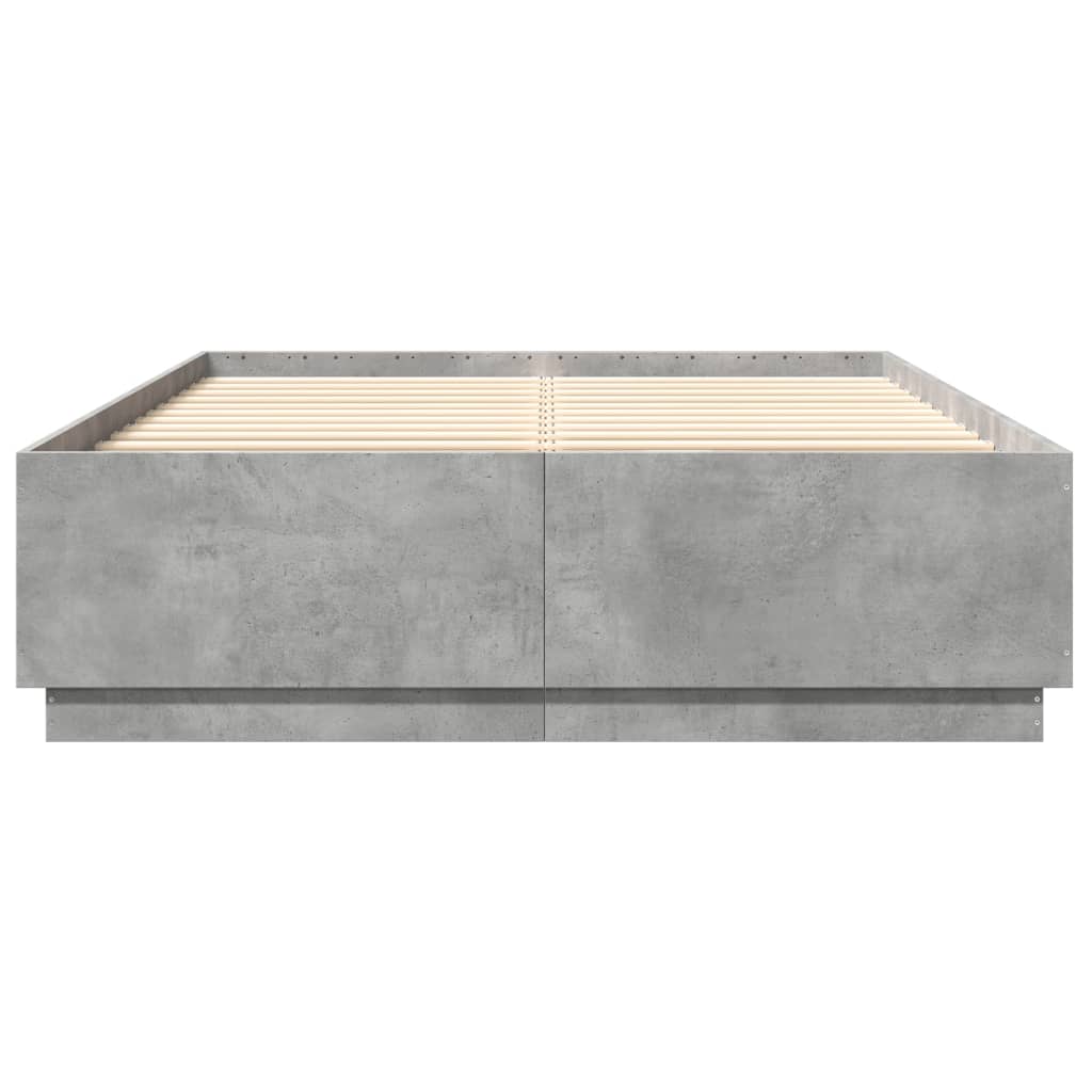 Cadre de lit sans matelas gris béton 150x200 cm - XIOS