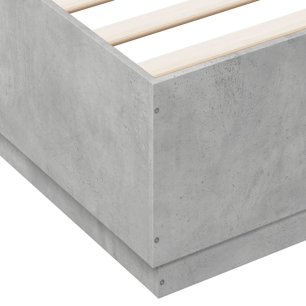 Cadre de lit sans matelas gris béton 150x200 cm - XIOS
