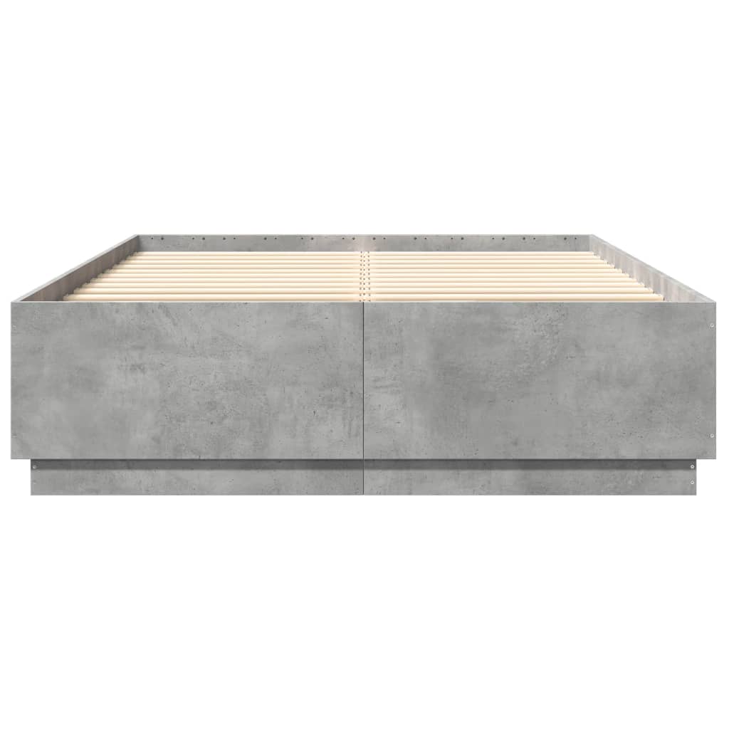 Cadre de lit sans matelas gris béton 140x200 cm - XIOS