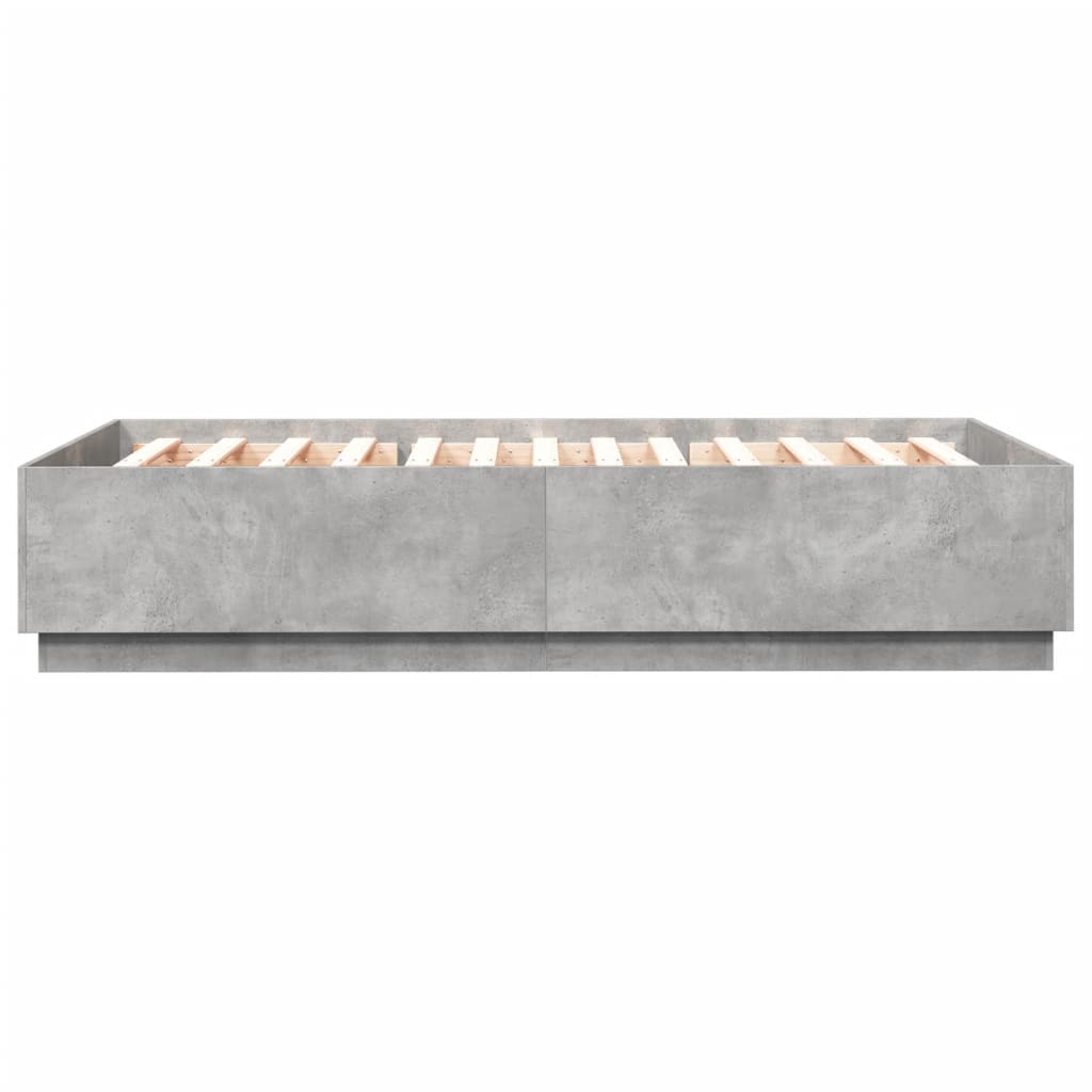 Cadre de lit sans matelas gris béton 140x200 cm - XIOS