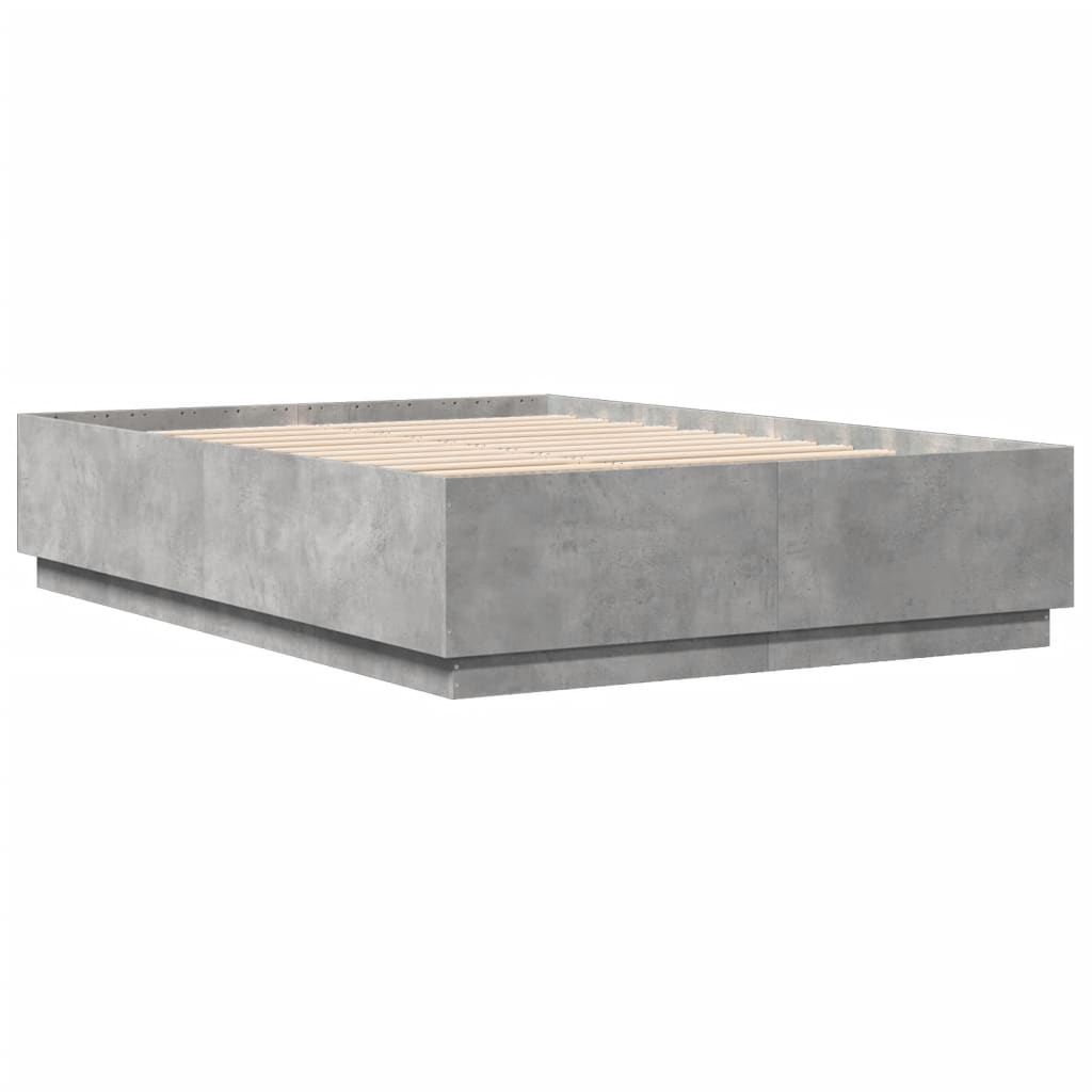 Cadre de lit sans matelas gris béton 140x200 cm - XIOS