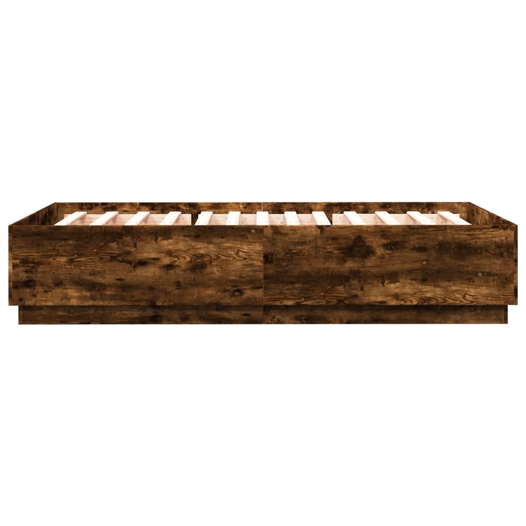 Cadre de lit sans matelas chêne fumé 140x200 cm - XIOS