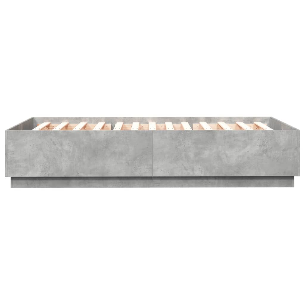 Cadre de lit sans matelas gris béton 120x200 cm - XIOS