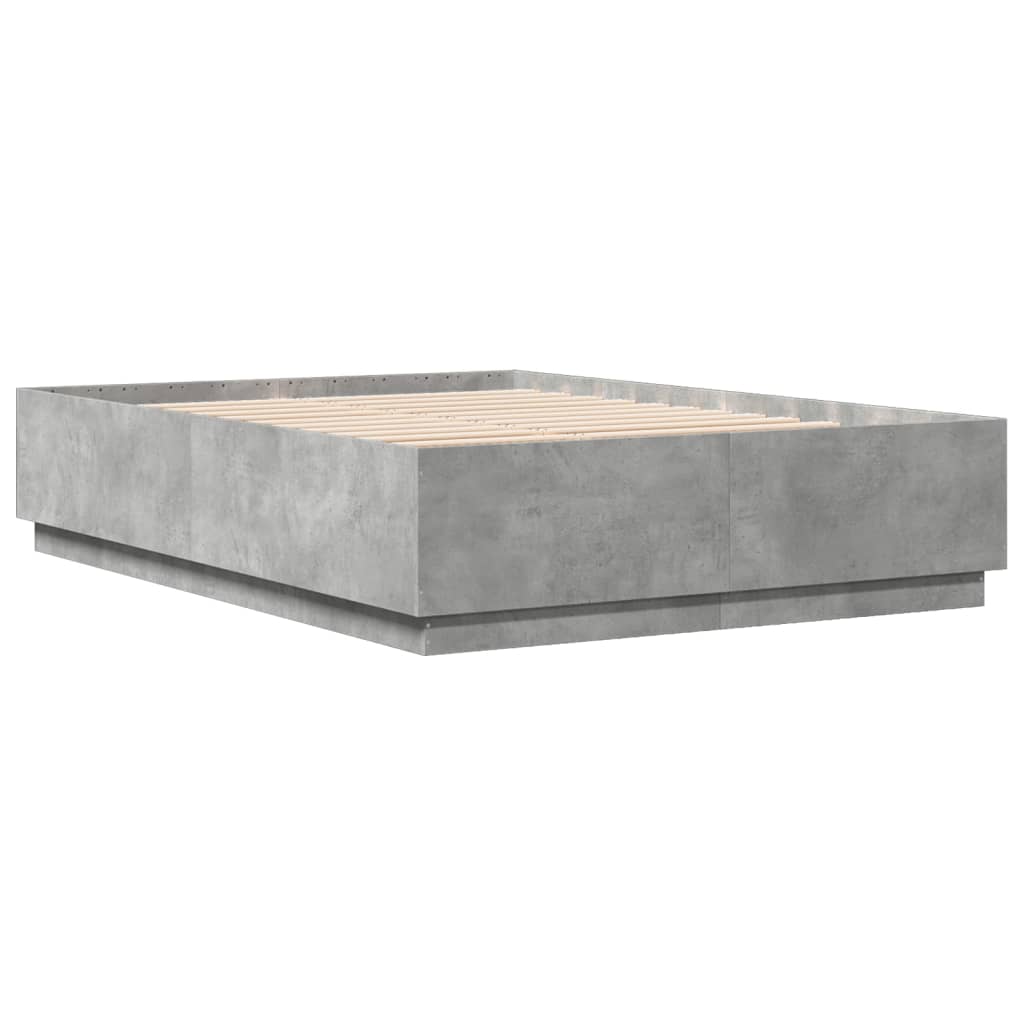 Cadre de lit sans matelas gris béton 120x200 cm - XIOS