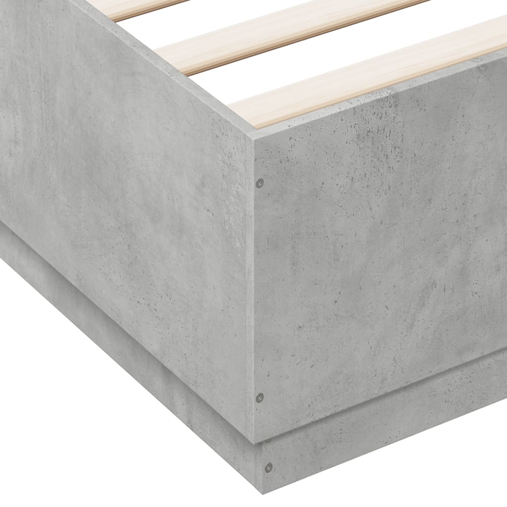Cadre de lit sans matelas gris béton 120x200 cm - XIOS