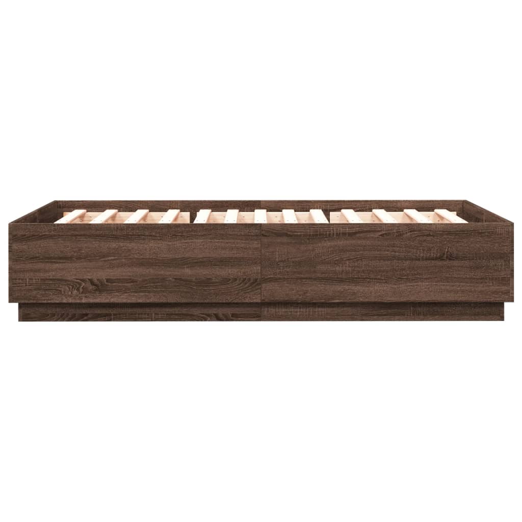 Cadre de lit sans matelas chêne marron 120x200 cm - XIOS