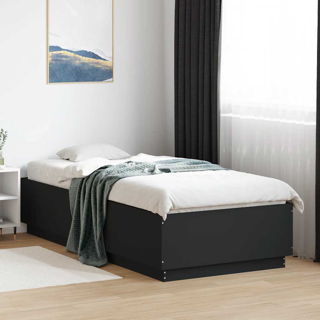 Cadre de lit sans matelas noir 100x200 cm - XIOS
