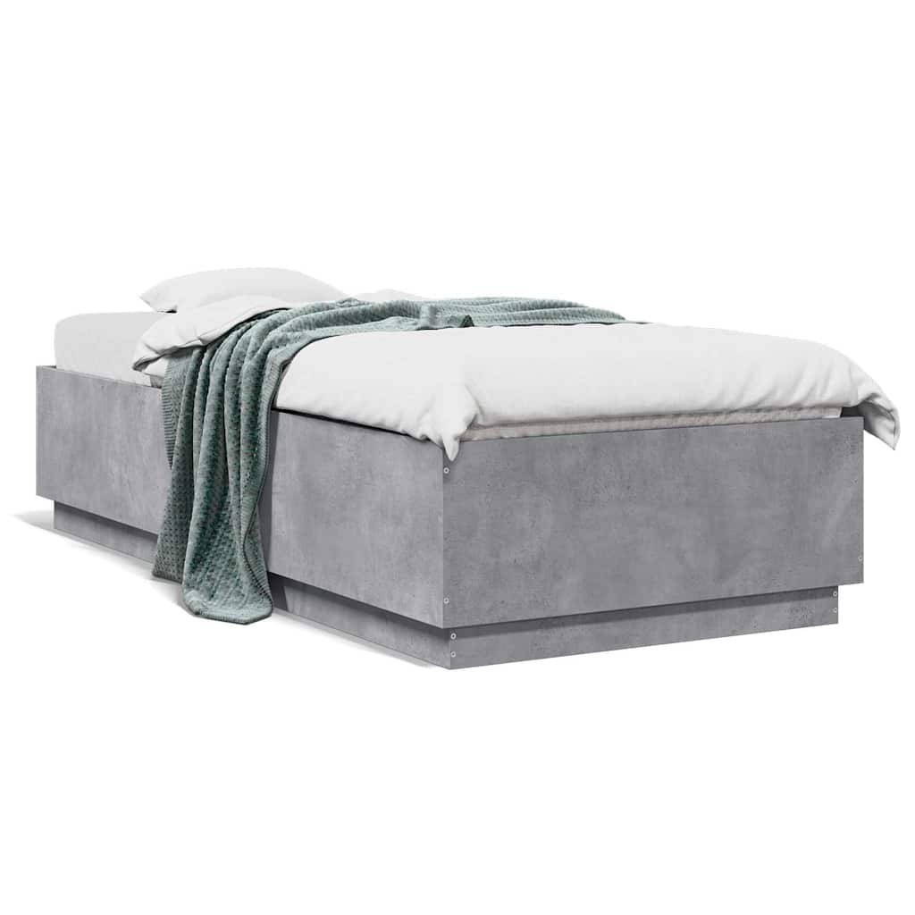 Cadre de lit sans matelas gris béton 100x200 cm - XIOS