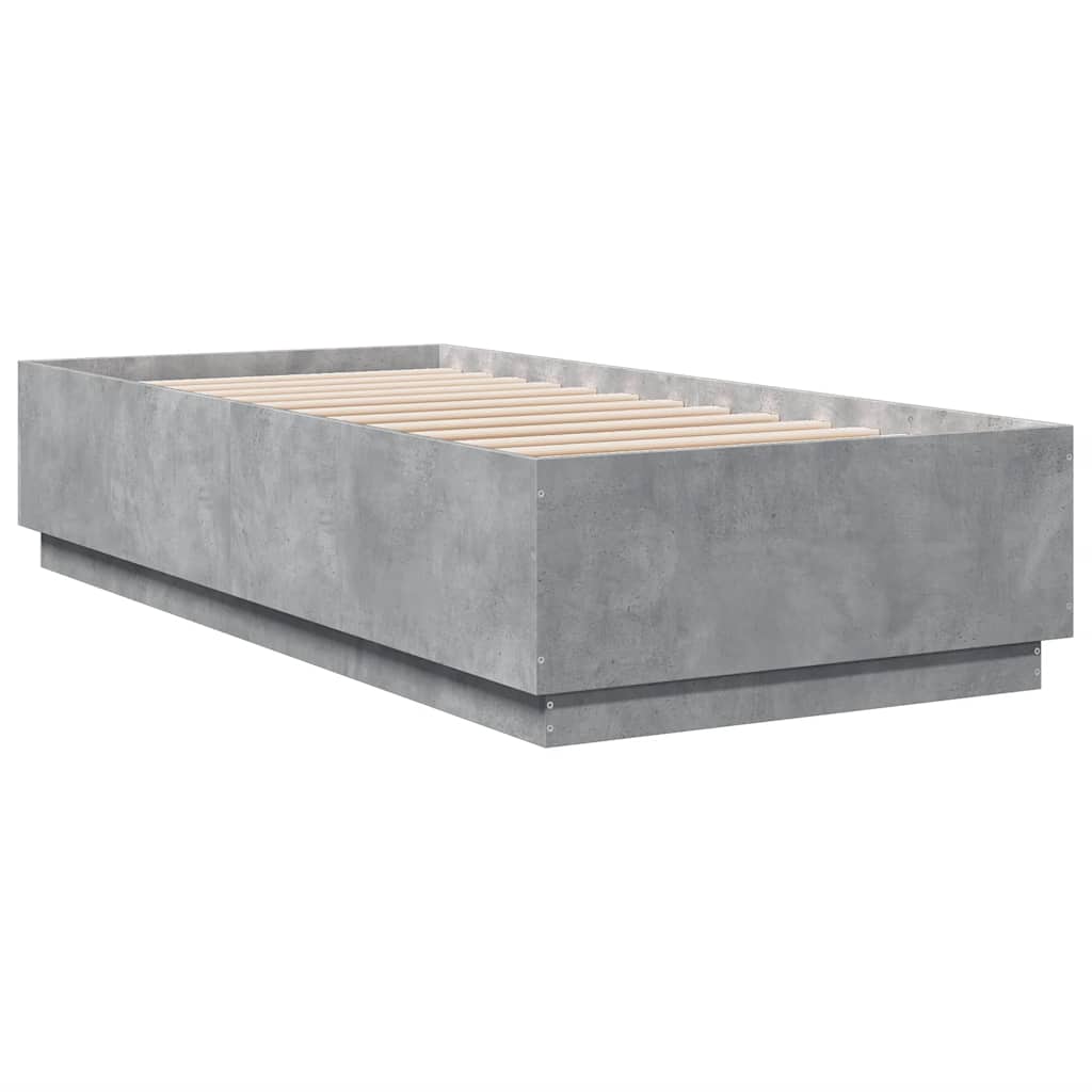 Cadre de lit sans matelas gris béton 100x200 cm - XIOS