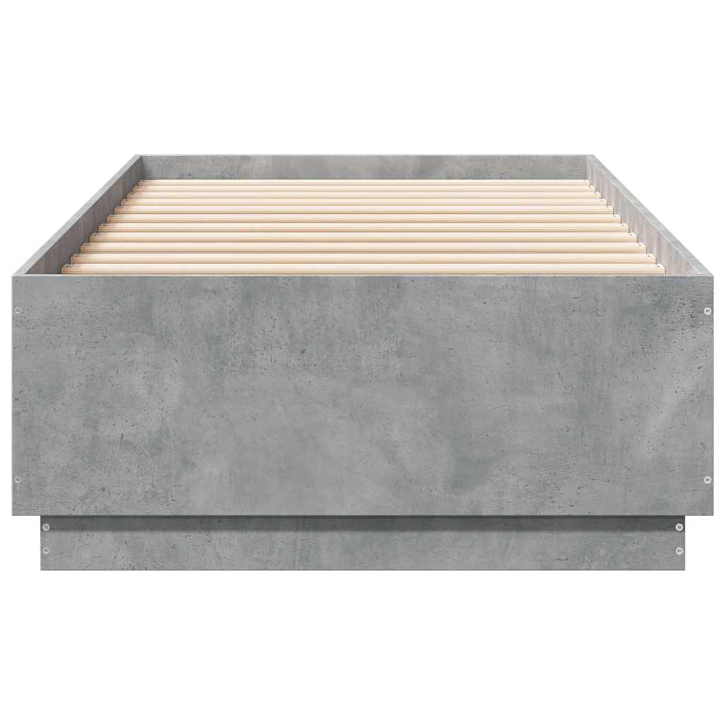 Cadre de lit sans matelas gris béton 100x200 cm - XIOS