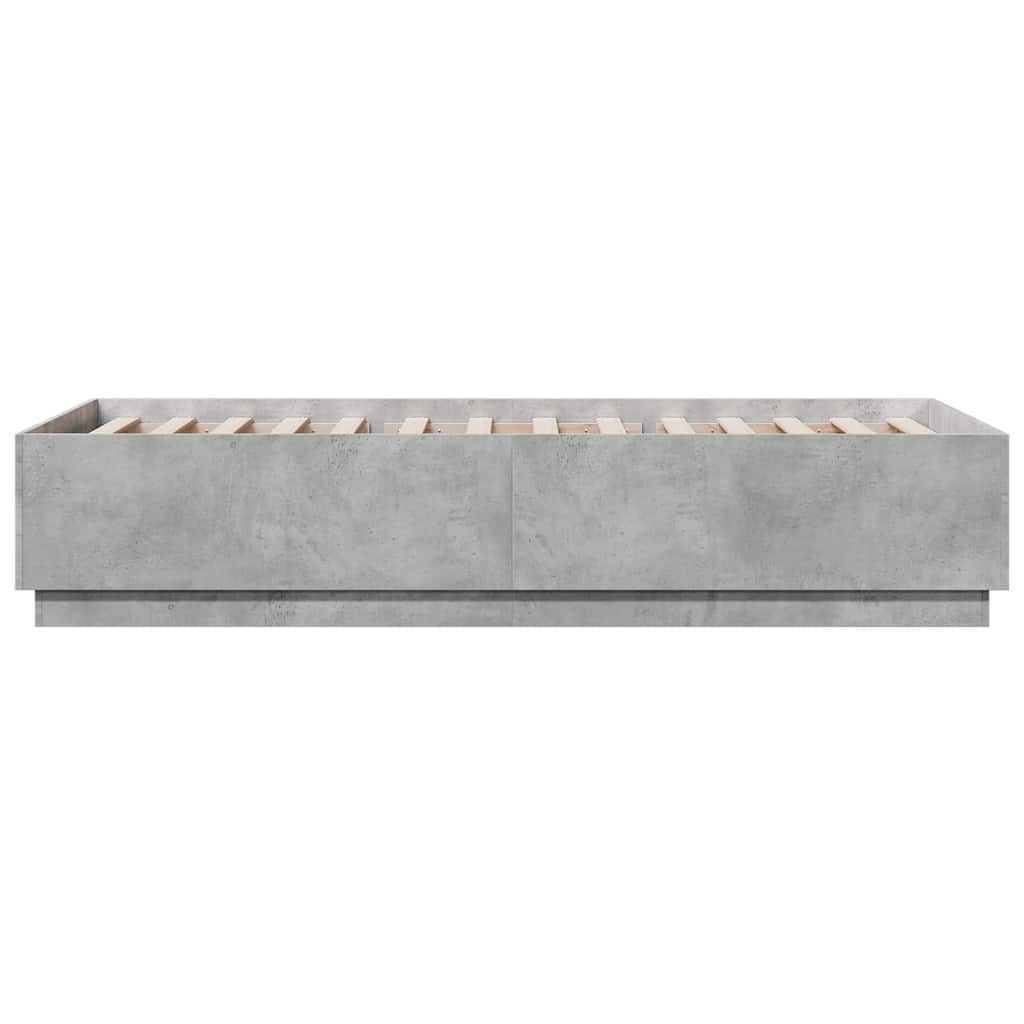 Cadre de lit sans matelas gris béton 100x200 cm - XIOS