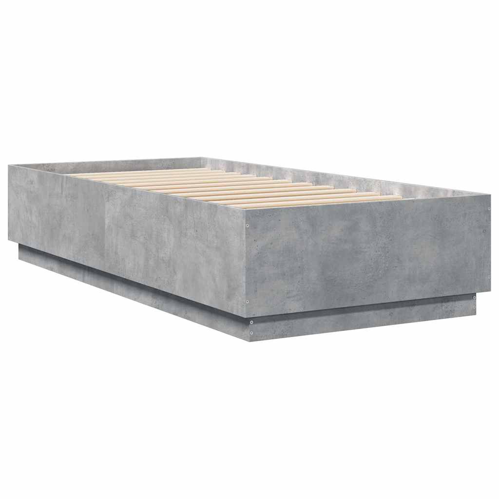 Cadre de lit sans matelas gris béton 100x200 cm - XIOS