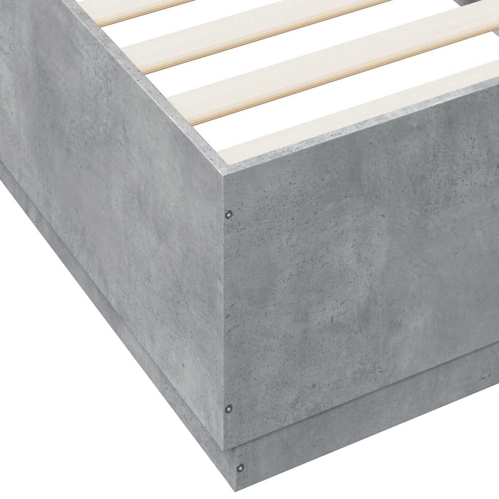 Cadre de lit sans matelas gris béton 100x200 cm - XIOS