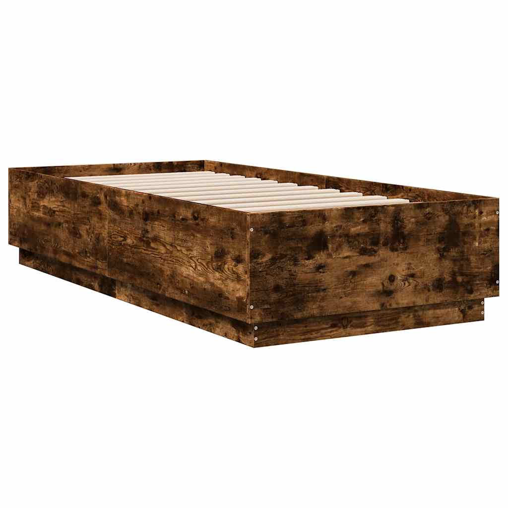 Cadre de lit sans matelas chêne fumé 100x200 cm - XIOS