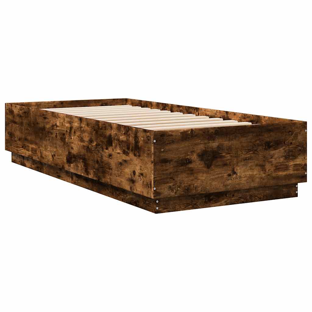 Cadre de lit sans matelas chêne fumé 100x200 cm - XIOS