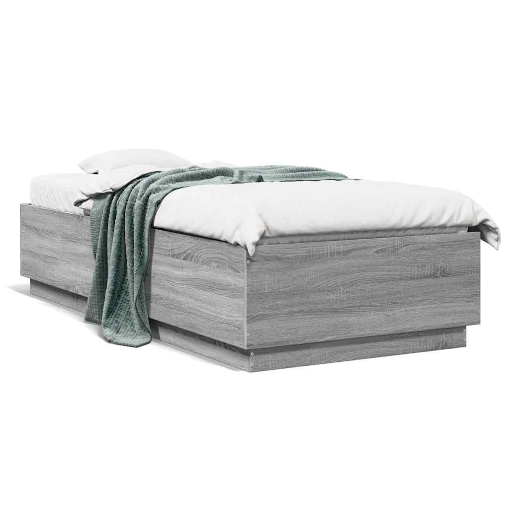 Cadre de lit sans matelas sonoma gris 100x200 cm - XIOS