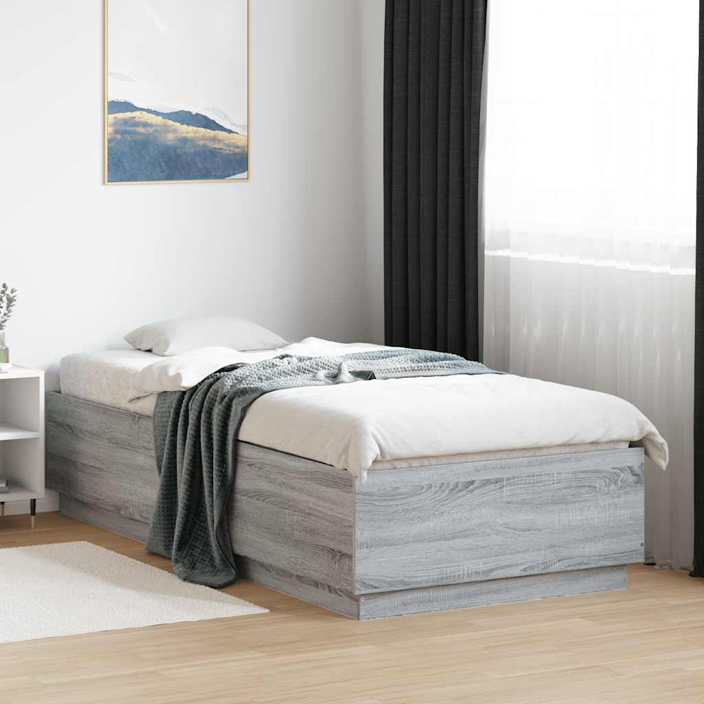 Cadre de lit sans matelas sonoma gris 100x200 cm - XIOS