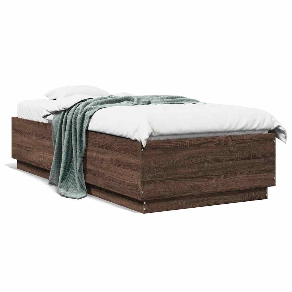 Cadre de lit sans matelas chêne marron 100x200 cm - XIOS