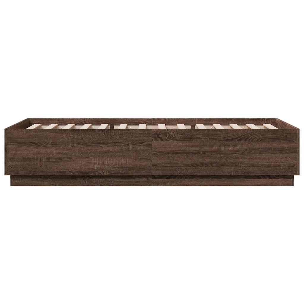Cadre de lit sans matelas chêne marron 100x200 cm - XIOS