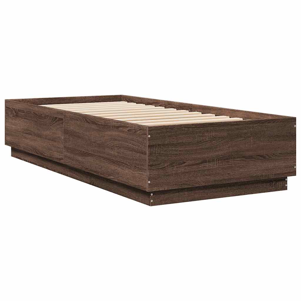 Cadre de lit sans matelas chêne marron 100x200 cm - XIOS