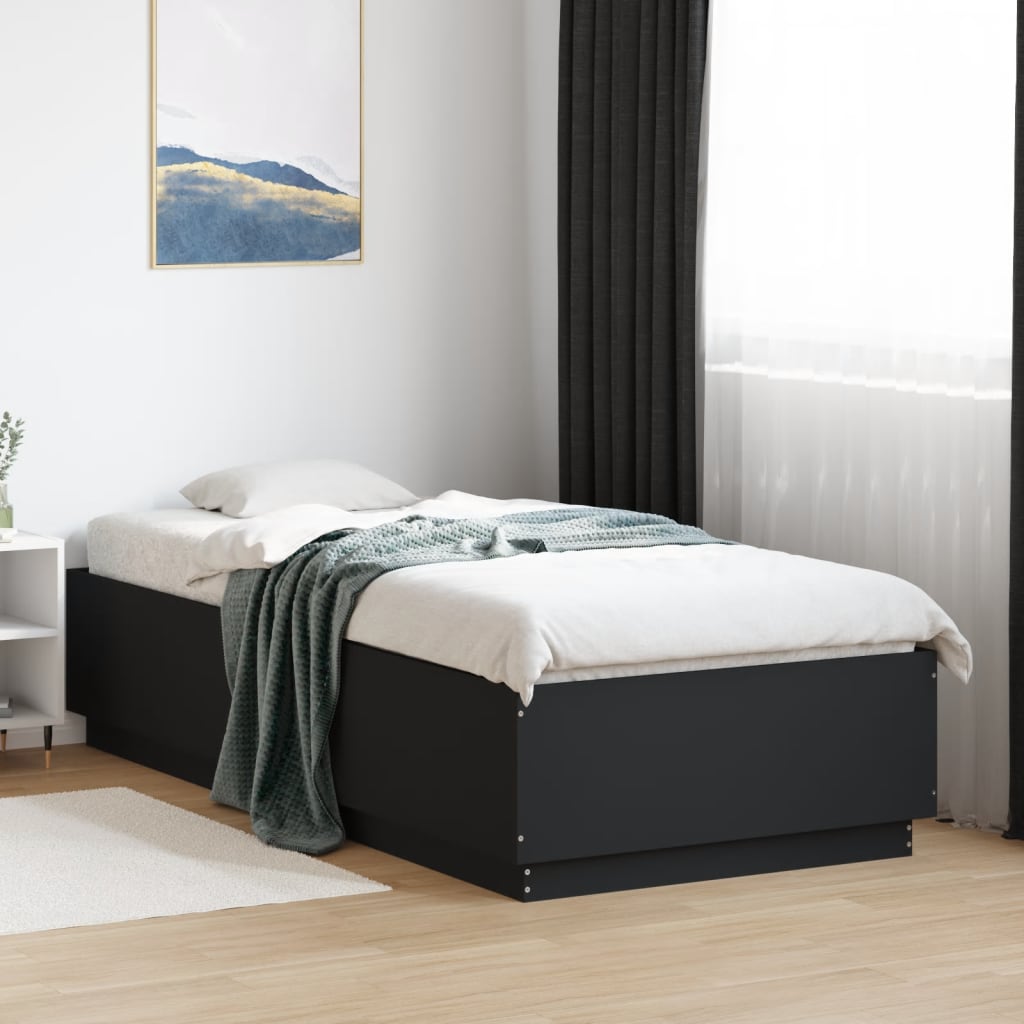 Cadre de lit sans matelas noir 90x200 cm - XIOS
