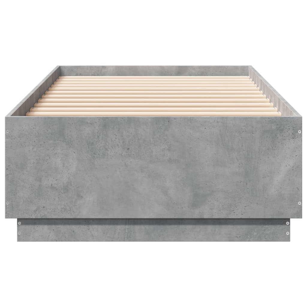 Cadre de lit sans matelas gris béton 90x200 cm - XIOS