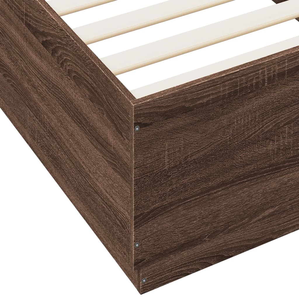 Cadre de lit sans matelas chêne marron 90x200 cm - XIOS