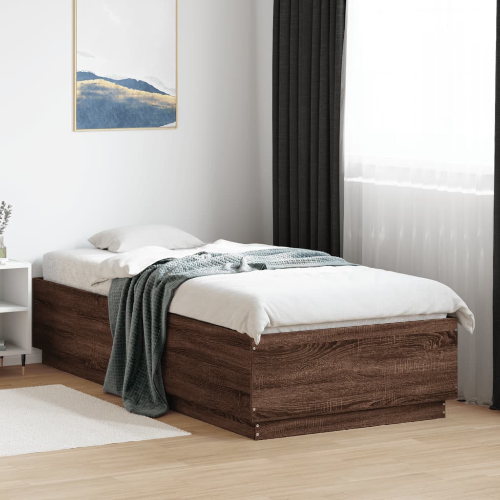 Cadre de lit sans matelas chêne marron 90x200 cm - XIOS