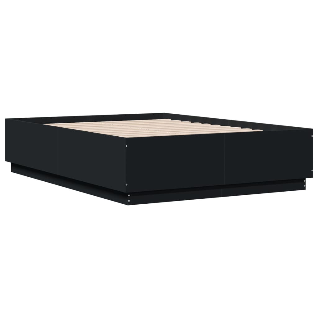Cadre de lit sans matelas noir 140x190 cm - XIOS